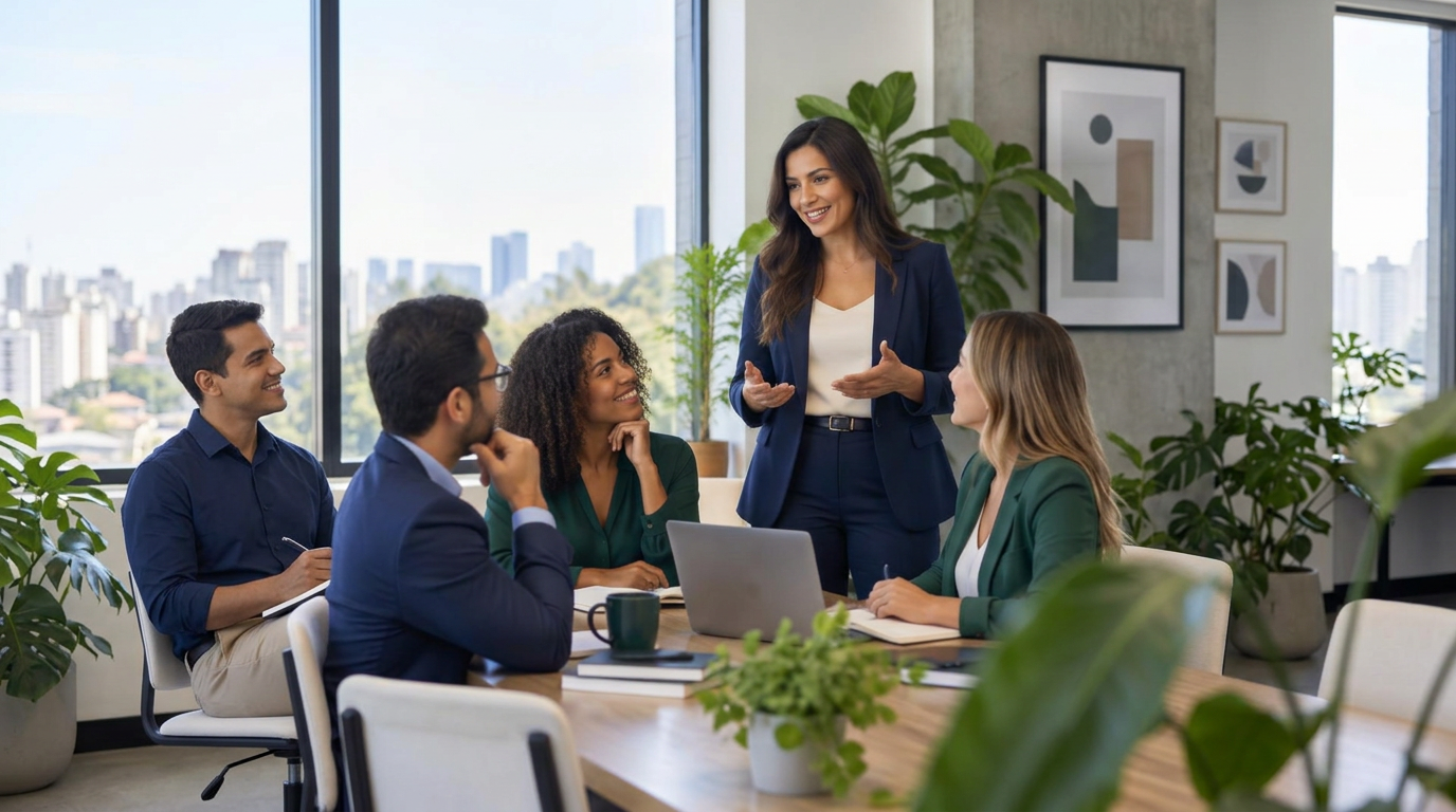Lideranças reunidas para planejar ações de saúde corporativa